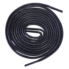 Stadux Round Waxed Cotton Dress Laces, Length 100CM, Black