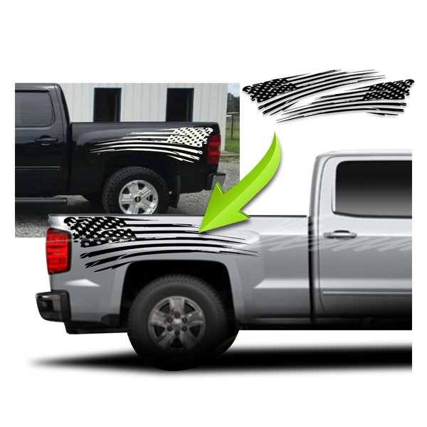 Benini Design Studio AMERICAN FLAG Vinyl Decal Pick-up Truck Bed-side