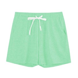 Hercugifts Girls/Kids Athletic Shorts with Pockets Quick Dry Teens Active Soccer/Basketball Shorts(Age5-18) Light Green