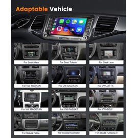 2GB+64GB Car Stereo for VW Passat Jetta Golf SEAT Wireless CarPlay Android Auto, 7 inch HD Touchscreen Car Radio with Bluetooth GPS Navigation WiFi EQ Backup Camera,