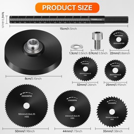 THINKWORK Inside Pipe Cutter for PVC Pipe, Cutter Tool Set with Scale - Adjustable Depth Gauge, 6PCS Saw Blades & 4" Black Hex Shank, Internal PVC ABS Pipe Cutter Set