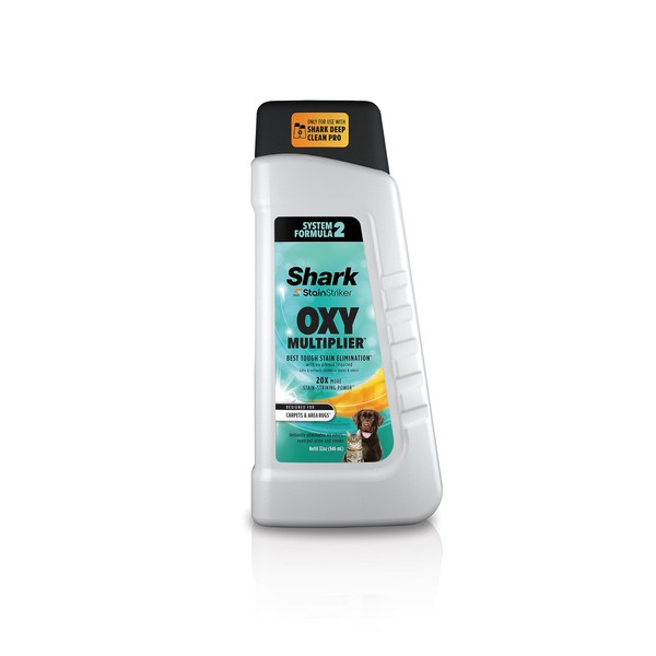 Shark EXOX32 StainStriker OXY Multiplier Formula for Shark Upright & Portable Carpet cleaners, formulated for all carpets, upholstery & area rugs, eliminates tough pet messes and odors, 32oz