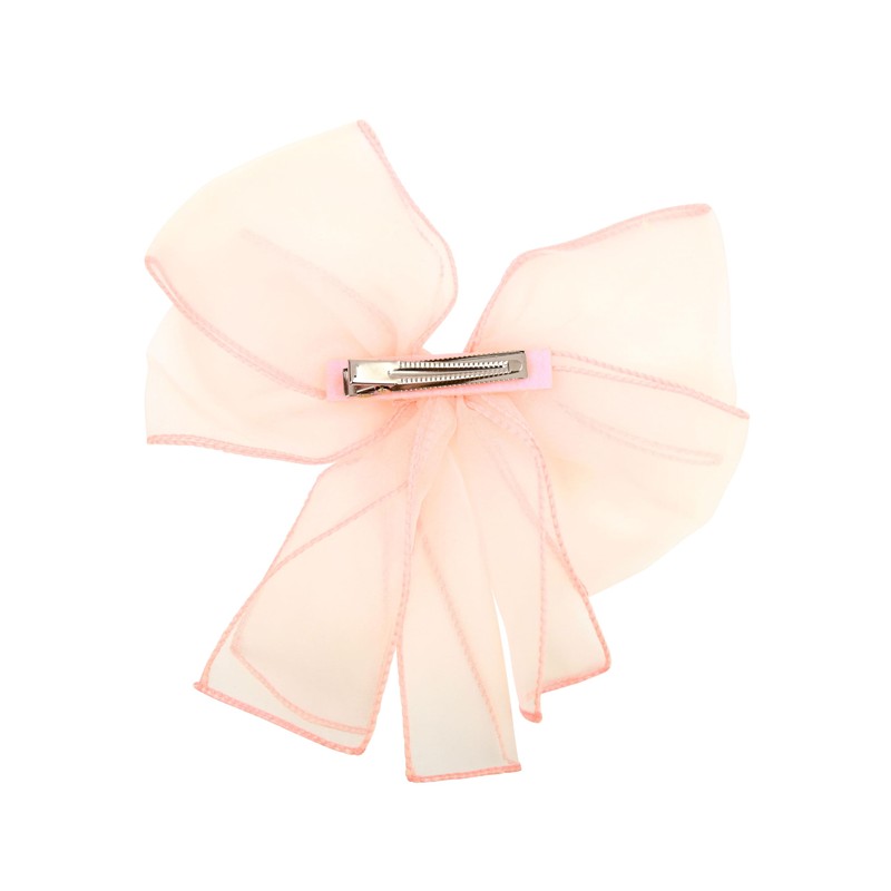 8 Inch Chiffon Hair Bow (Peach)