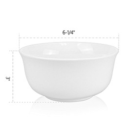 Foraineam 30 Ounce Porcelain Soup Bowls Pasta Cereal Bowl White Ceramic Serving Bowl Set for Noodle Rice Soup Salad, Set of 6