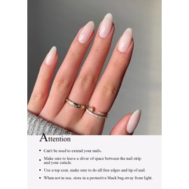 AutyaMee Semi Cured Gel Nail Strips (Jelly White), 20 Pcs Gel Nail Wraps, Stickers, UV Light Required, Salon Quality, Long Lasting