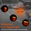 JMTBNO 2x Motorcycle LED Indicator, Sequential Amber Light Mini Indicator
