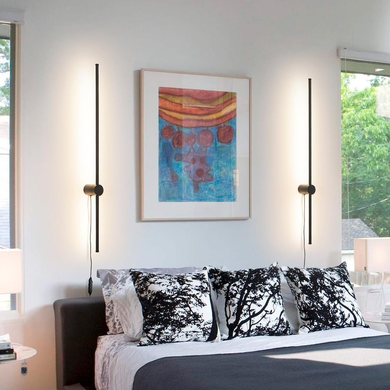 Ditoon RC Dimmable Modern Plug in Wall Sconce Set of