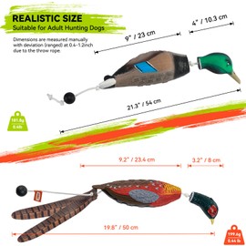 GearOZ Duck & Pheasant Dummy Bumper for Hunting Gun Dog Training Waterfowl Hunting Retriever, Mimics Dead Fowl Retrieval Trainer Interactive Train Toys for Hunting Dog, Floating & Durable