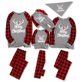 IFFEI Family Matching Christmas Pajamas Set Festival Outfits Elk Printed 6-7 Years