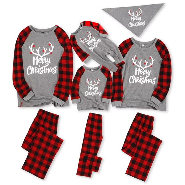 IFFEI Family Matching Christmas Pajamas Set Festival Outfits Elk Printed