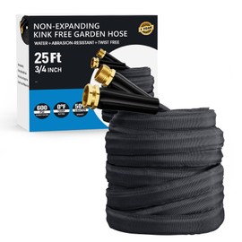 Haeteir 2025 Upgraded Non-Expanding Garden Hose, Lightweight, Flexible Ultra-Light Water Hose, Burst-Resistant, Lead-Free, Anti-Kink, High-Pressure (25 FT)