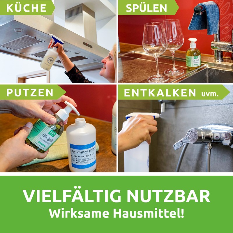 Environmentally friendly cleaning set "Hausfreund", cleaning with effective micro-organisms, natural