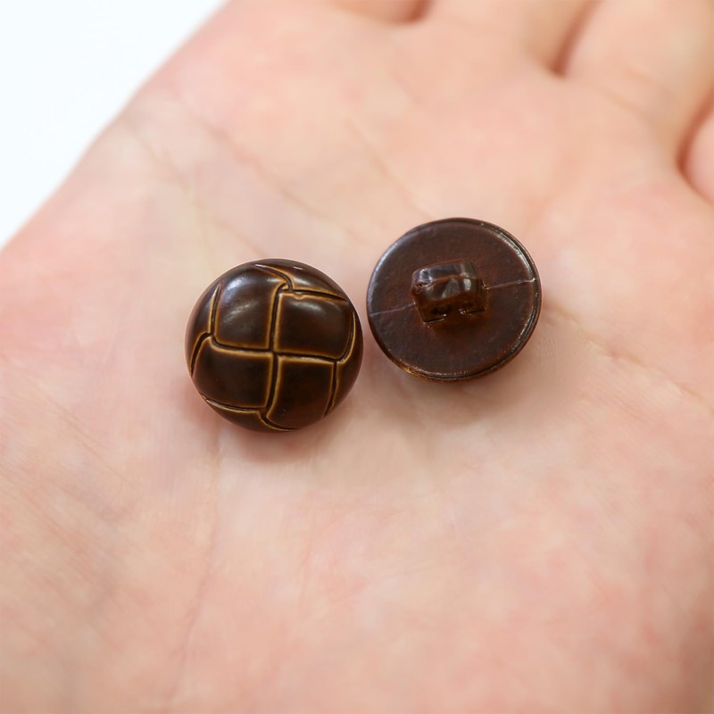 Leather-like Buttons Faux Leather [Brown] for Suits, Coats, Jackets, Blazers