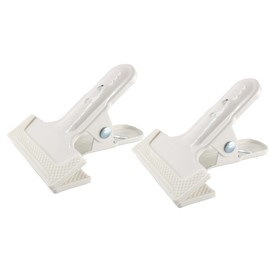 PDETVEO 2PCS 4-1/4 Inch Heavy Duty Spring Clamps Clips, Large Black Metal Hinge Clip, Rubber File Clamps for Photography Background Stands, Home Improvement Projects