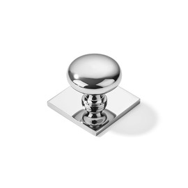 khtumeware 10 Pack 1-1/2 Inch Polished Chrome Cabinet Knobs with Vintage Backplate - for Drawers, Cabinets & Bi-Fold Doors