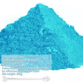 Mica Powder,7.05OZ（200g）,Luster Blue Mica Powder Pigment for Epoxy Resin，Lip Gloss，Car Paint，Dye，Soap Making，Nail Polish,Epoxy Resin,Candle Making,Bath Bombs