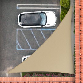 Royal Shade 10' x 12' x 15.6' Sand Beige Right Triangle Sun Shade Sail Order to Make RTAPT10, UPF50+ 95% UV Blockage, 200GSM Commercial Standard Heavy Duty, 3 Years Warranty (We Make Custom Size)