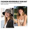 AYPOW Reversibel Damen Fischerhut Leopard Faltbar Sonnenhut, Leichter Beideseitig Tragen