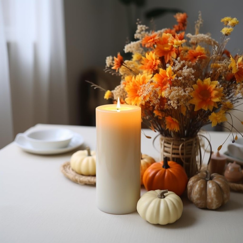 2.8x4 Pillar Candles Set of 6, Unscented Ivory Pillar Candles