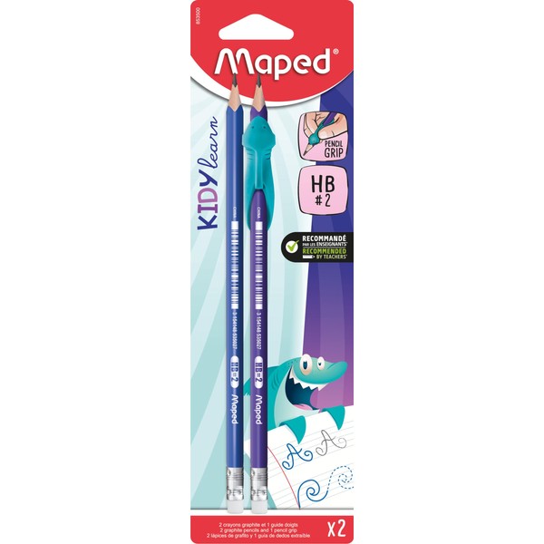 Maped - 2 x Ergonomic Three-Edge Pencils with Eraser -