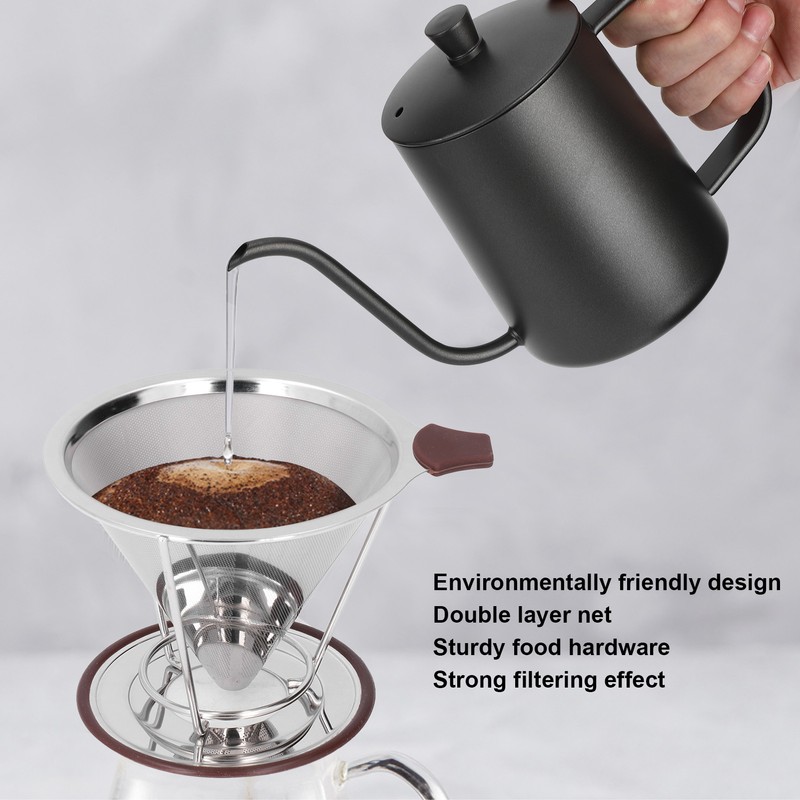Reusable Coffee Dripper Stainless Steel Silicone Reusable Coffee Filter with