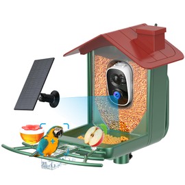 Bird Feeder with Camera Outdoor Solar: Smart Birdfeeder Cam for Outside Garden - 2K HD Live Video Camera AI Recognition Visible Window Auto Capture - Bird Lover Gifts