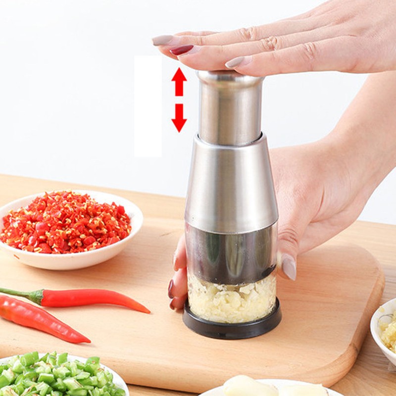 Garlic Masher Chopper 304 Stainless Steel Multi Functional Handheld Garlic