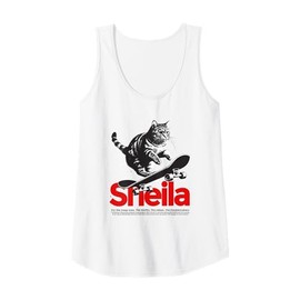 Womens SHEILA - Adorable girl name with cute Cat Tank Top