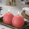 BOLSIUS 3 Pack Blossom Pink Rustic Ball Pillar Candles -