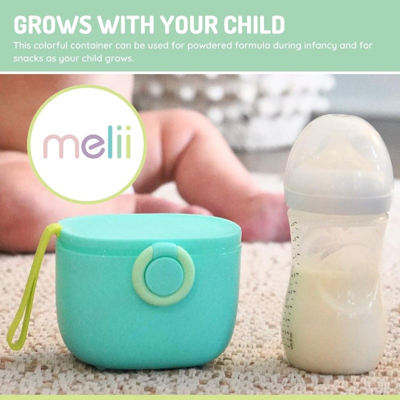 melii Baby Formula Storage Container with Integrated Scoop, Airtight, Leakproof,