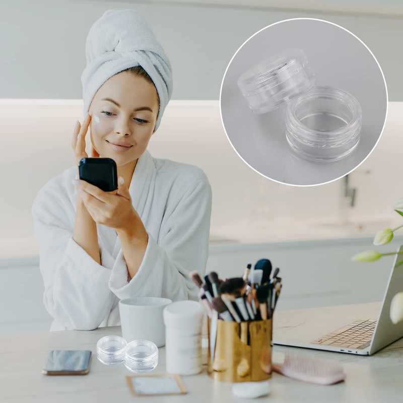 25 Pcs Empty Plastic Cosmetic Jars, 5ml Sample Pots Bottles