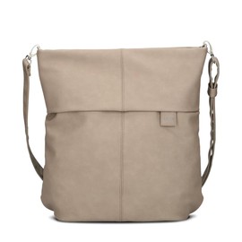 Zwei Damen Handtasche Mademoiselle M140 Umhängetasche 12 Liter klassische Crossbody Bag aus weichem Kunstleder, DIN-A4 passend, große Tasche für die Arbeit, Büro oder Uni (nubuk-cappuccino)