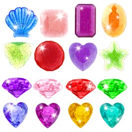 Leislam Diving Gems Pool Toys, 16 PCS Colorful Big Diamond Pool Diving Toy Set, Sinking Swimming Pool Toys, Underwater Gem Diving Dive Throw Swimming Toys Water Games Summer Training Gift Toy