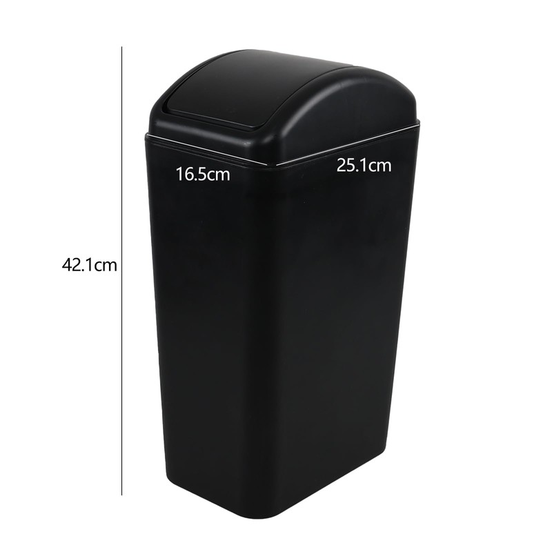 Knifefish Slim Plastic Trash Can with Swing Top, 3.5 Gallon