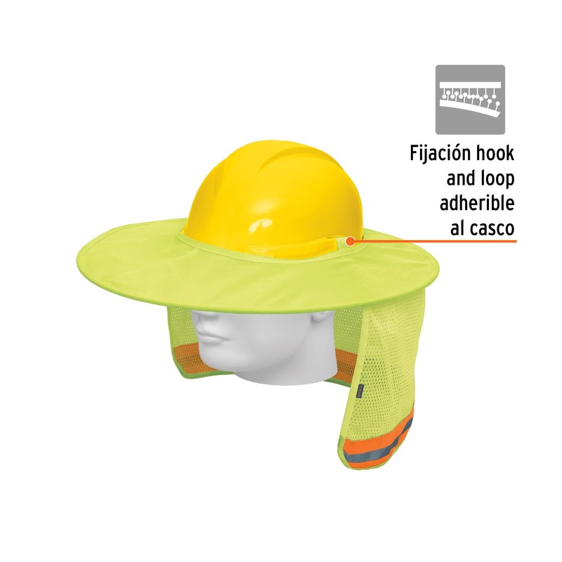 Truper PROCA-V, Protector Solar Plegable para Casco Color Verde con