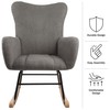Lavish Home Rocking Chair - Teddy Fabric Upholstered Chair with