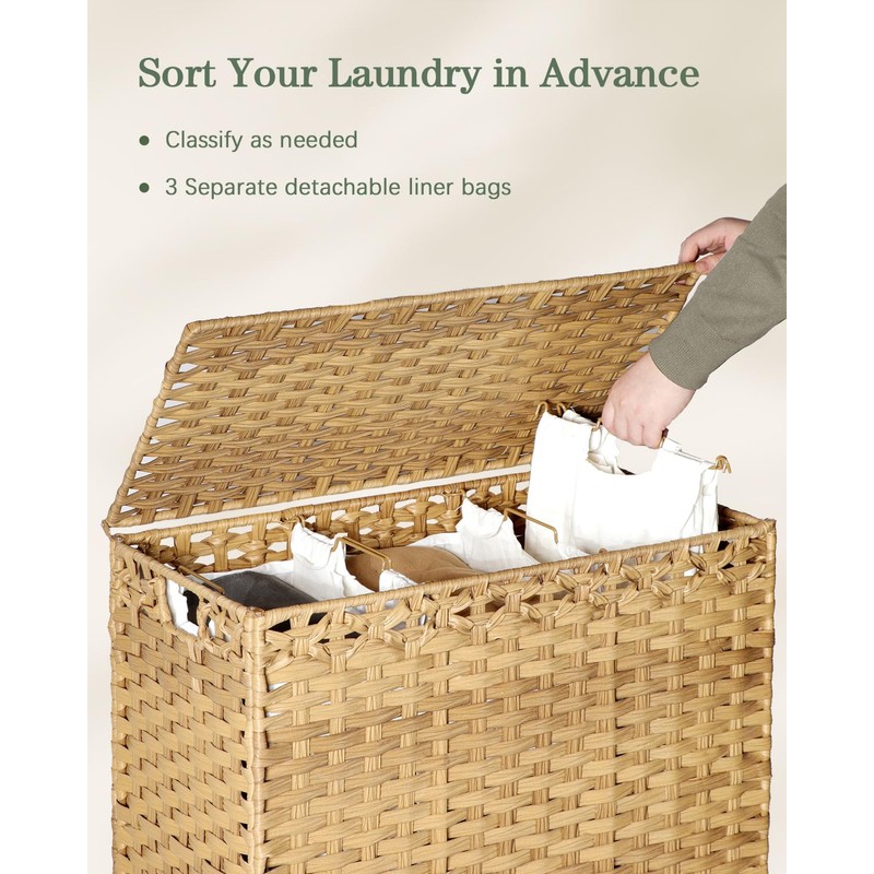 SETVSON Laundry Hamper with Lid 132 L, (35 Gallons) Clothes