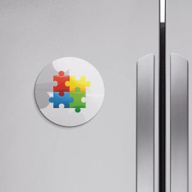 Unbranded Autism Puzzle | 4'' X 4'' Round Decorative Magnet