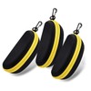 3 x Portable Travel Glasses Sunglasses Case with Plastic Hooks,