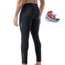 X-TIGER Men's Bike Pants 5D Gel Padded Cycling Tights Leggings Outdoor Riding Mountain Road Bicycle Trousers Black