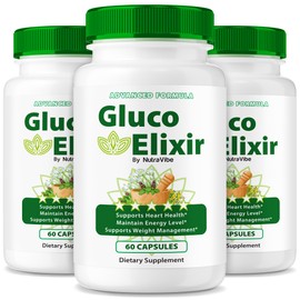 (3 Pack) Gluco Elixir Pills - Premium Formula to Support Stable Levels, Healthy Circulation, and Overall Balance, Just Take 2 Capsules Daily, GlucoElixir with All-Natural Ingredients (180 Capsules)