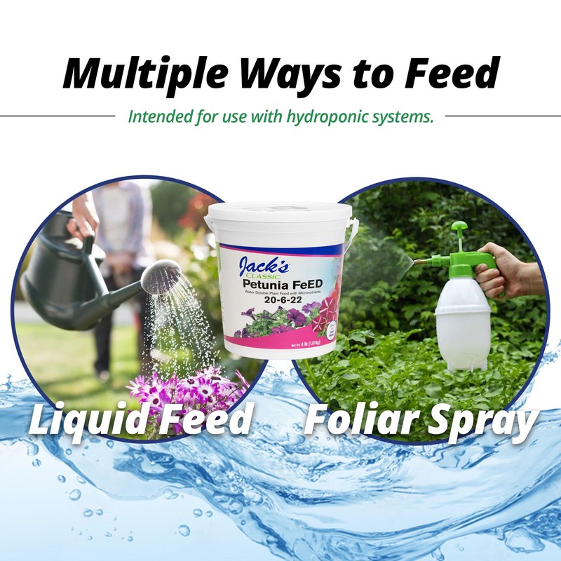 Jack's Classic 20-6-22 Petunia Feed Water-Soluble Fertilizer with Micronutrients to