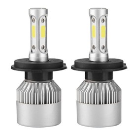Bombillas LED para faros delanteros, 2 piezas H4 LED 36W 8000LM Faros delanteros para automóviles Bombillas automáticas de haz alto/bajo Kit de conversión extremadamente brillante 6000K(Blanco)