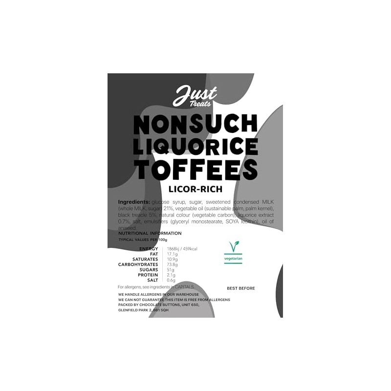 Just Treats Nonsuch Liquorice Toffees (500g Share Bag)