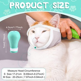Hillban Cat Muzzle for Grooming with 4 Silicone Boots Breathable Transparent Face Guard Silicone Cat Claw Covers Anti Scratch Booties to Prevent Scratching Biting Bathing Trimming(Small)