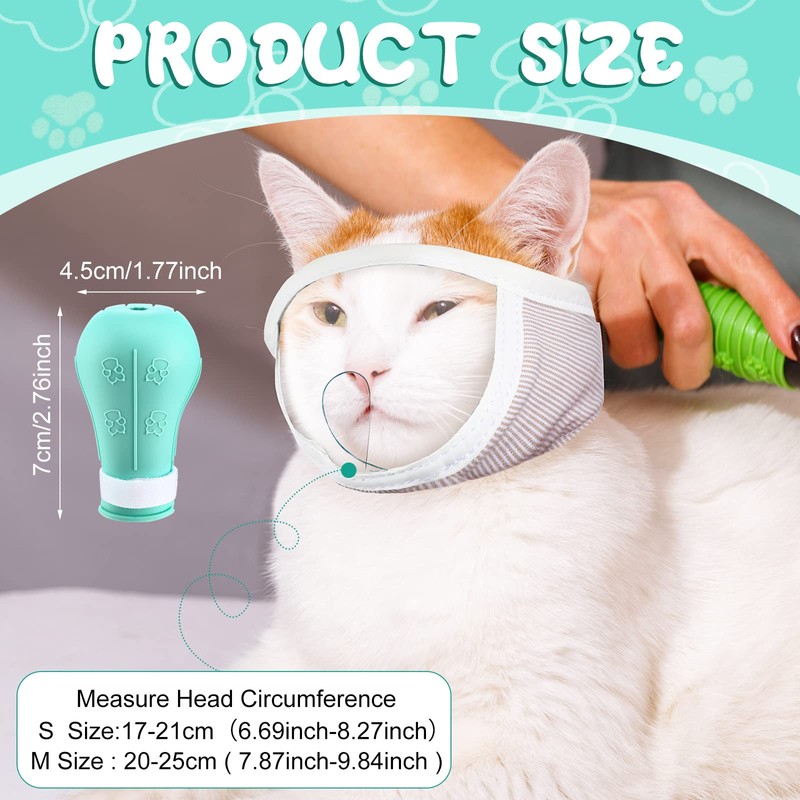 Hillban Cat Muzzle for Grooming with 4 Silicone Boots Breathable