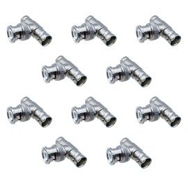 iYueMps BNC T Adapter BNC Male to Dual Female T Connector RF Coaxial Adapter BNC 3 Way Splitter for Coaxial Cable, CCTV, Antenna, Security Systems (Pack of 10)