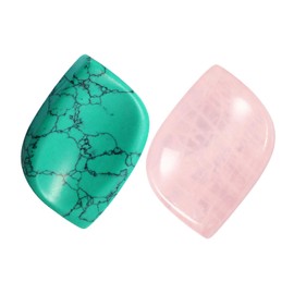 Nupuyai 2 Piece Thumb Stone Stone Stone Stone Palm Stone with Tray for Reiki Healing