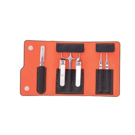 Mad Man 6-Piece Travel Manicure Set for Men Compact & Portable Grooming Kit with Nail Clippers, File, Scissor, and Ear Pick in Magnetic Case - Black