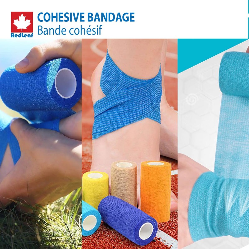 Redleaf Cohesive Bandage, non-sterile,4" x 5 Yards 12 rolls/box CB0405